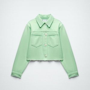 Zara Cropped Denim Jacket XS